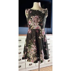 Anthropologie Nereah Black Lace Floral Dress NWT New 0